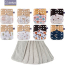 Elinfant New Matching waterproof baby pcoket diapers 8 pcs gray mesh cloth diapers and 8pcs microfiber inserts