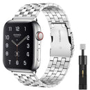 Pulsera para Apple Watch 6 SE 7 8 ultra Bands 44mm 42mm 40mm 38mm 41mm 45mm 49mm Correa de acero inoxidable para iWatch 5/4/3/2/1 Correa