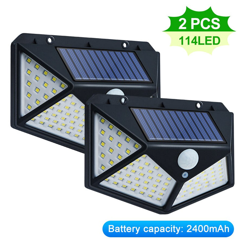 468/114 LED Lámpara solar al aire libre PIR Sensor de movimiento Luz solar impermeable Luz de pared alimentada Decoración de jardín Luz de calle de emergencia