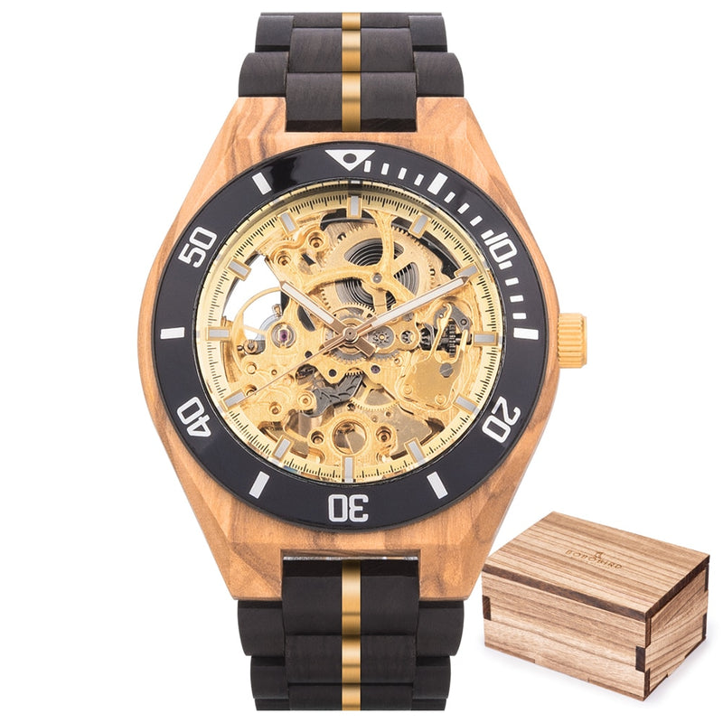 BOBO BIRD Holz Mechanische Uhr Männer Relogio Masculino Große Herrenuhren Top-Marke Luxusuhren erkek kol saati Dropshipping