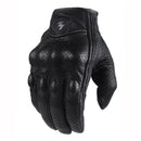 Hombres Mujeres 4 Temporada Conducción Supertech Negro / Blanco Motocicleta Guantes de cuero Guante de carreras Moto Cuero de vaca bicicleta de carreras caballero