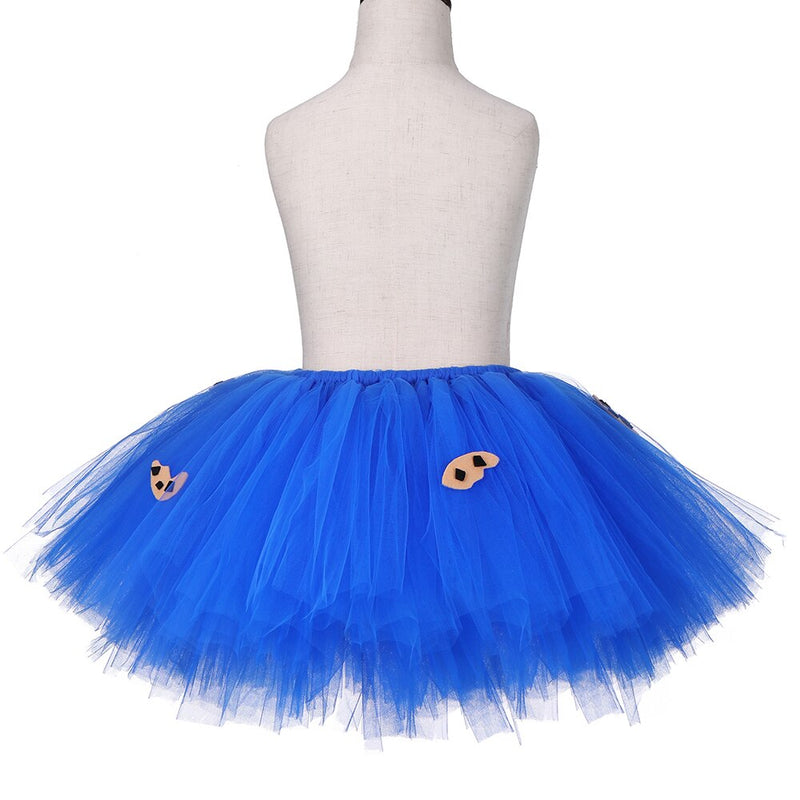 Cookie Monster Girls Tutu Skirt Set Fluffy Blue Kids Girls Tulle Skirt Child Birthday Party Skirt Tutu Girl Halloween Costume