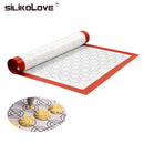 SILIKOLOVE Non-Stick Silicone Baking Pad Pastry Liner Sheet Glass Fiber Rolling Dough Mats Cookie Macaron Size 40*60*0.07cm Bake