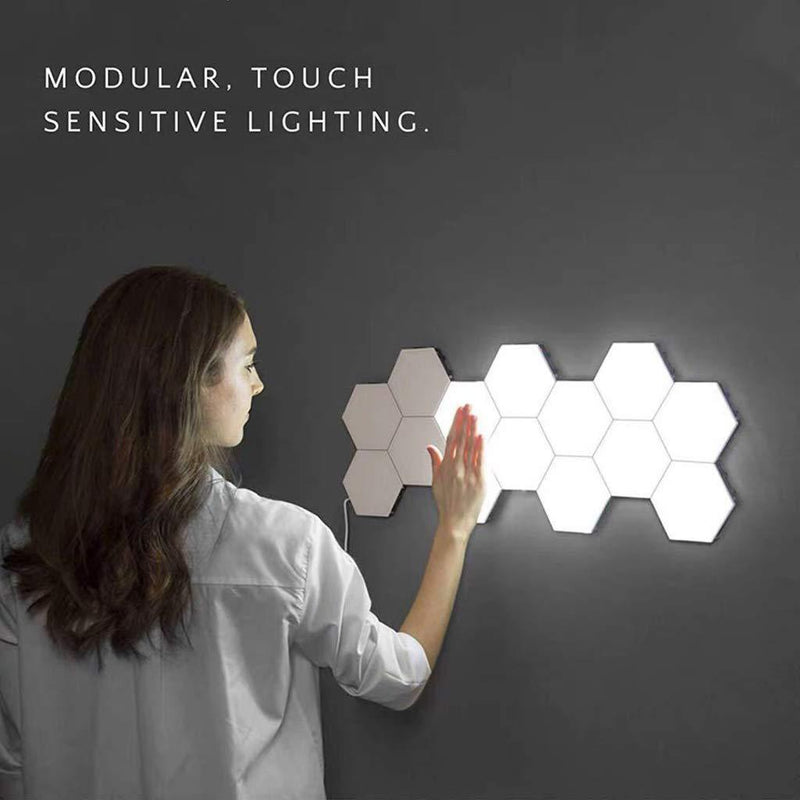 Lámpara de pared táctil LTOON, conjunto Modular creativo de nido de abeja, lámpara Helios Quantum, decoración magnética LED, lámpara de pared para dormitorio