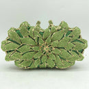 Boutique De FGG Dazzling Crystal Women Evening Metal Clutches Bag Hardcase Wedding Party Flower Bridal Handbag Clutch Purse