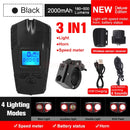 Luz de bicicleta recargable por USB, odómetro de bicicleta, linterna de luz delantera con ordenador, velocímetro LCD, cabeza de ciclismo, bocina de linterna
