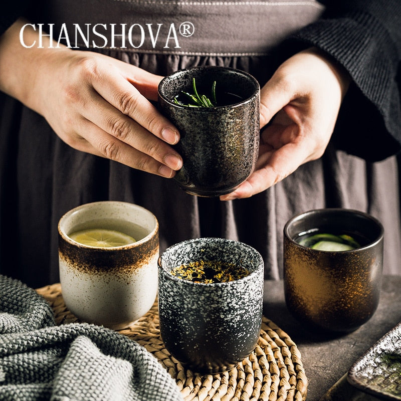 CHANSHOVA 150/200 ml chinesischer Retro-Stil handgefertigte Hochtemperatur-Keramik-Teetasse Porzellan-Kaffeetassen Becher H235