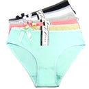 Women's Briefs Appare Mid Waist Cozy Solid Bow Women Cotton Panties Underwear for Women Plus Size 2xl 3xl 4xl 6 pcs/lot