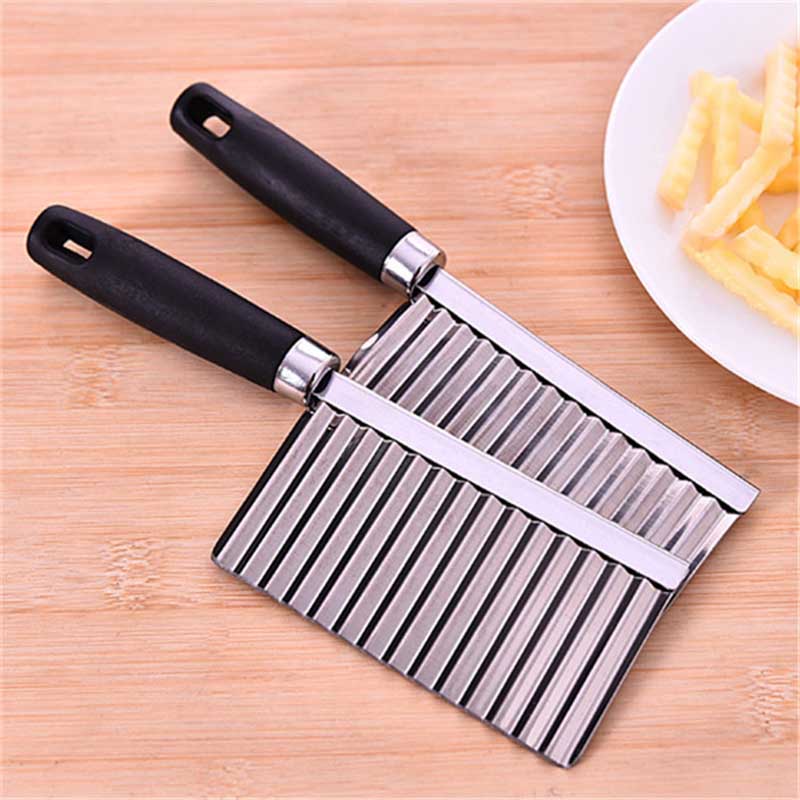 Potato French Fry Cutter Stainless Steel Kitchen Accessories Wave Knife Serrated Blade Chopper Carrot Slicer Vegetable Tools