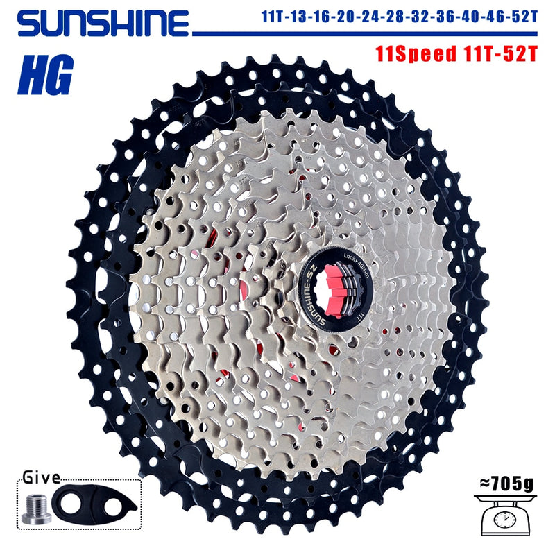 Cassette de bicicleta SUNSHINE, rueda libre de 8/9/10/11/12 velocidades, 32/36T/40T/42T/46T/50T/52T, rueda dentada de estructura HG para SHIMANO/SRAM