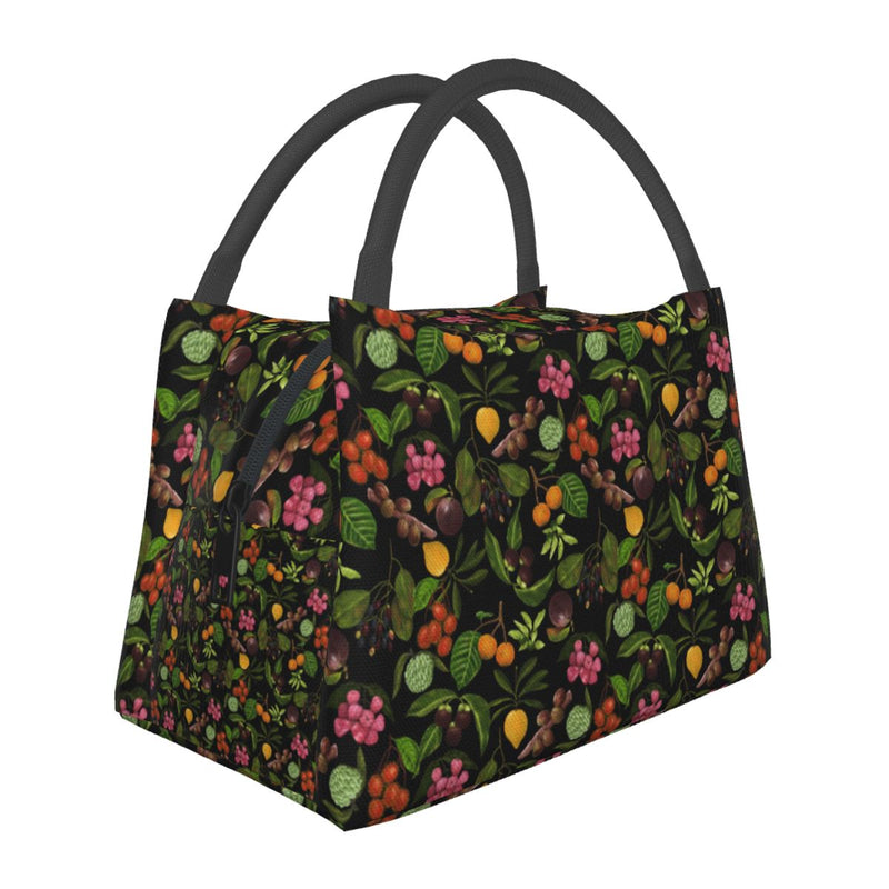 Tropical Floral Lunch Bag Lovely Pink Hibiscus Casual Lunch Box For Girls Picnic Portable Cooler Bag Waterproof Print Lunch Bags