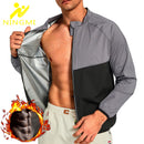 NINGMI New Sauna Shirt with Zipper Waist Trainer Slimming Shirt for Weight Loss Running Fitness Training Sweating Sauna Vest
