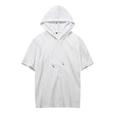 2022 Summer Men tshirt Casual Solid Loose Hooded Tops Tees Shirts Male New Sportswear Hoodie Short Sleeve Mens T-shirt Clothing
