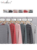 Fast Ship Basic Striped T-shirt Women Big Size S-5XL Multi Colors Casual Cotton Stretchy Long Sleeve Tops Tees Spring Autumn