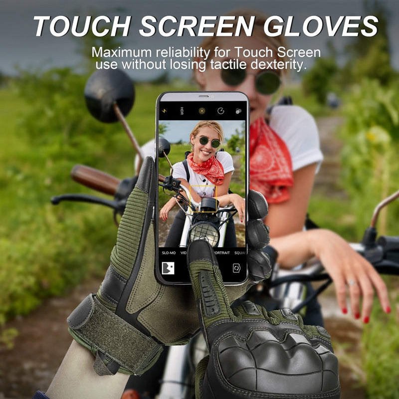 Touchscreen PU-Leder Motorradhandschuhe Motocross Schutzausrüstung Motorrad Moto Bike Racing BMX Vollfingerhandschuh Männer Frauen