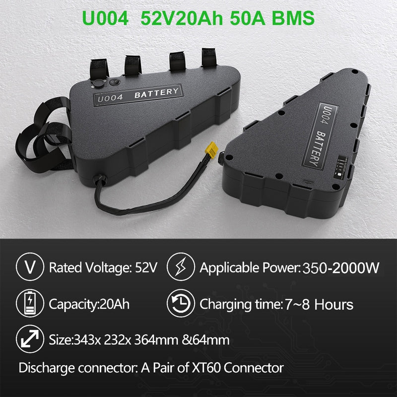 LG Tesla EBike Battery 21700 18650 Triangle Bateria Pack 36V 48V 52V 20Ah 24Ah 28.8Ah  for 750W 500W 1000W 2000W Motor