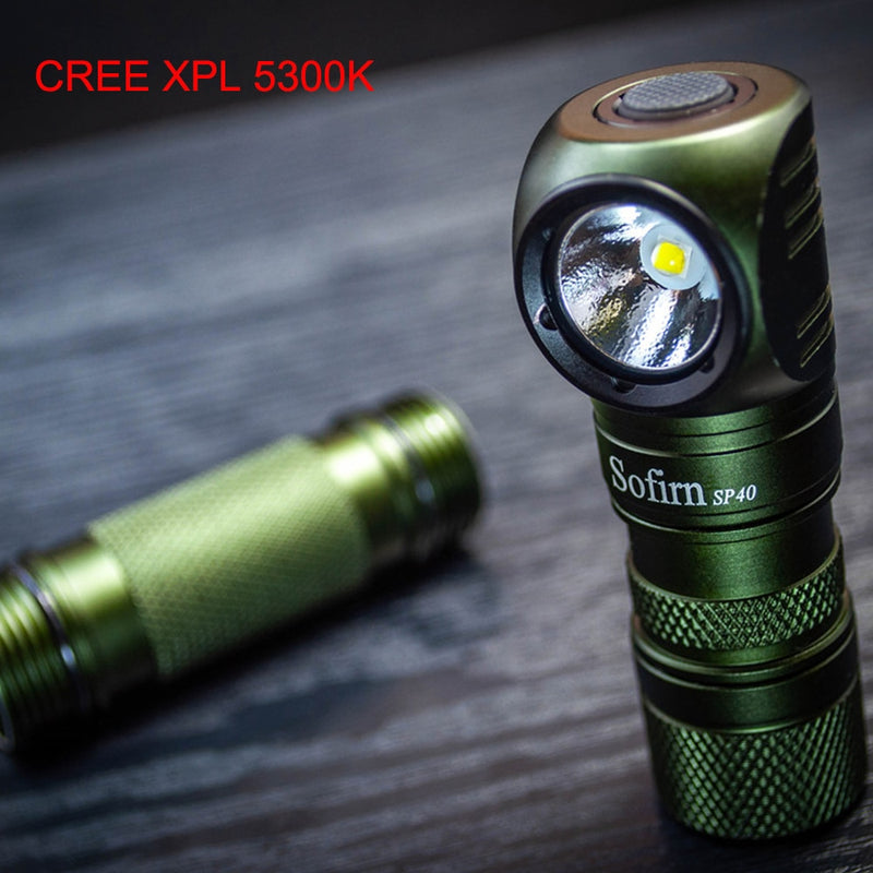 Sofirn SP40 LED Headlamp Cree XPL 1200lm 18650 USB Rechargeable Headlight 18350 Flashlight with Power Indicator Magnet Tail