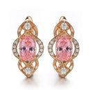 4 Color Noble Natural Zircon Flower Stud Earrings Red Green Color High Quality Earrings For Woman Aesthetic Luxury Jewelry Gift