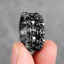 Anillos de acero inoxidable para hombre, Punk Rock, gótico, HipHop, dominante, tallado de calavera múltiple para motorista, regalo de joyería de moda para hombre y niño