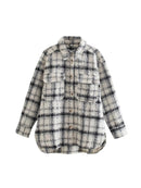 Neue Herbst Winter Frauen Jacke Karierten Mantel Lange Ärmel Übergroße Verdicken Lässige Mode Frauen Mäntel Tops