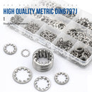 NINDEJIN 410pcs/set internal tooth lock washer assortment kit 304 stainless steel m3 m4 m5 m6 m8 m10 star lock washer DIN6797J