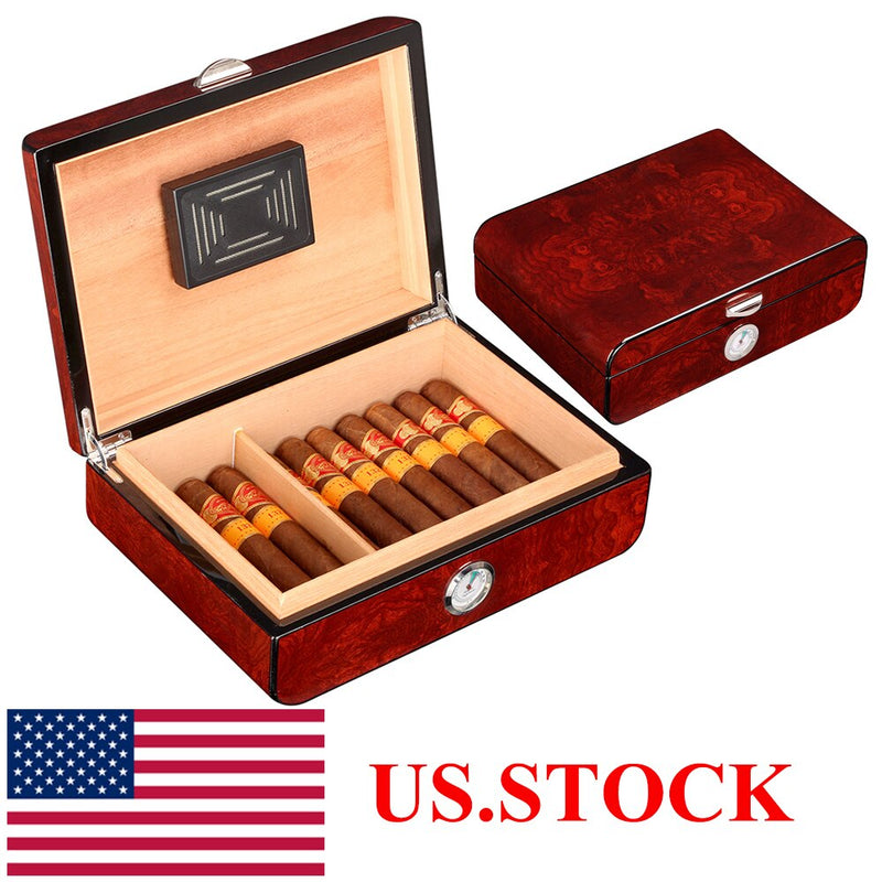 GALINER Cedar Wood Cigar Humidor De Puros Luxury Big Humidor Box Home Cigar Case W/ Hygrometer Humidifiers