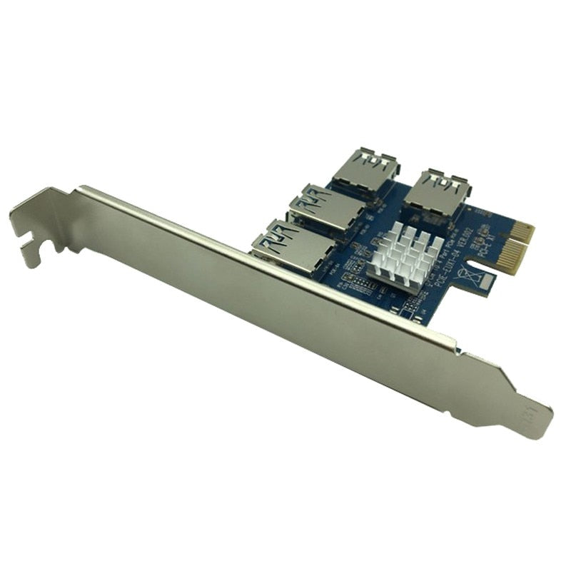 Adaptador PCI-E a PCI-E 1 Turn 4 Ranura PCI-Express 1x a 16x USB 3.0 Minería Tarjeta elevadora especial Convertidor PCIe para minería BTC Miner