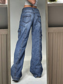 HEYounGIRL Boyfriend Vintage High WaistJeans for Women Harajuku Casual Baggy Pants Capris Pockets Blue Denim Trousers Autumn