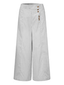 Celmia Women High Waist Striped Pants 2022 Fashion Retro Wide Leg Trousers Summer Casual Buttons Loose Elegant Party Pantalones