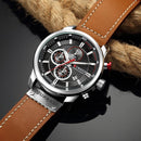 CURREN Markenuhr Männer Leder Sportuhren Herren Armee Militär Quarz Armbanduhr Chronograph Männliche Uhr Relogio Masculino