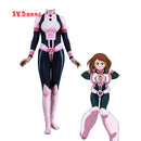 Anime My Hero Academia Cosplay disfraz Cosplay Boku no Hero Academia Ochaco Uraraka Halloween Fancy Ball Suit Romper para mujer