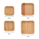 1Pc Square Wood Bowl 4 Sizes Salad Bowl Set Large Small Wooden Plate Snack Dessert Serving Dishes Food Container Wood Tableware