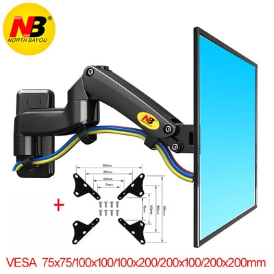 NB F150 2-7kg 100x100 soporte monitor wall mount screen aluminum good gas spring air press 13&quot;-27&quot; TV wall bracket holder