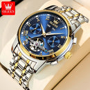 OLEVS Original Uhr für Herren, Automatische Mechanische Armbanduhr, Top-Marken Luxus Tourbillon Armbanduhr Klassische Herren Schwarze Uhren 6607