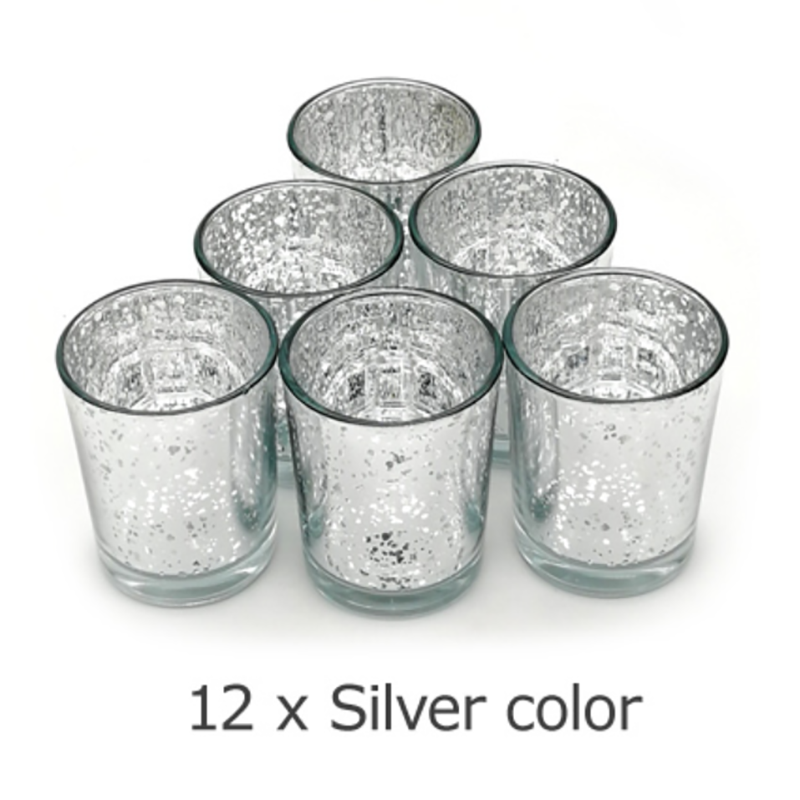 ERMAKOVA 6/12 Pcs Votive Candle Holder Mercury Glass Tealight Candle Holder for Wedding Parties Hotel Cafe Bar Home Decoration