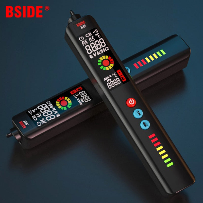 BSIDE New Voltage Detector Tester X1 X2 Smart Multimeter Non-contact Infrared Thermometer EBTN Display Live wire NCV Test pencil