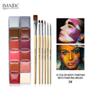 IMAGIC 12 Colors Flash Tattoo Face Body Paint Oil Painting Art use in Halloween Party Fancy Dress Beauty Makeup Tool