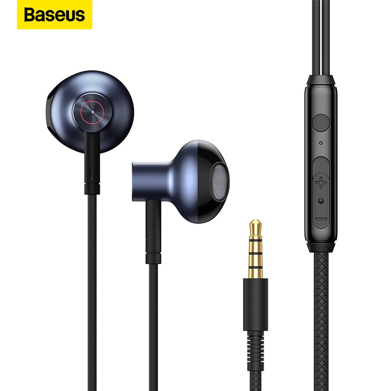 Baseus H19 Wired Earphones 6D Stereo Bass Headphone In-Ear 3.5mm Headset with MIC for Xiaomi Samsung Phones