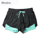 BLESSKISS Yoga Shorts Women Fitness Spandex Neon Elastic Lulu Summer Running Workout Short Leggings For Ladies Gym Sport Shorts