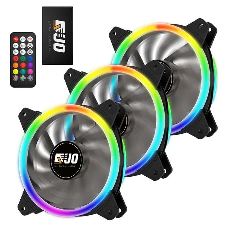 Ventilador con cubierta de PC RGB 120mm AURA SYNC 5V/3 pines silencioso CPU Cooler Sets ventilador 6 pines CPU radiador ajuste ventilador Color y velocidad