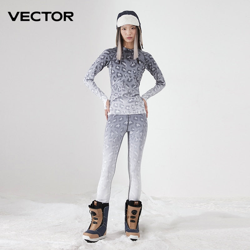 VECTOR Damen Ultra Soft Winter schnell trocknend Base Layering Set Mikrofaser-Fleece Thermo-Unterwäsche lange Unterhosen Set Kleidung plus Hose