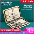 MR.GREEN Manicure Set Color Contrast sets Nail Clippers Cutter Tools Kits Stainless Steel Pedicure Travel Case for man woman