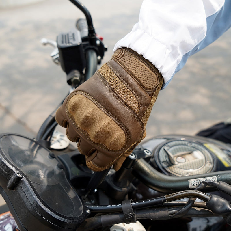 Guantes de dedo completo para motocicleta de cuero PU con pantalla táctil, equipo de protección para carreras, Pit Bike, Moto, Motocross, Enduro