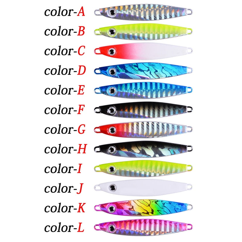 12pcs Metal Lures 7g 12g 17g 22g 30g 40g Metal Jigs Fishing Spoon Bait Sinking Lure Jigging Vibe Blade For Pike Bass Sea Fishing