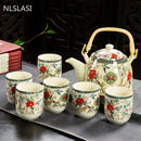Hot Sale Yixing Ceramic Tea Set Tea Tray Outdoor Camping Mountaineering TeaSet Chinese Tea Ceremony NLSLASI tea pot and cup set