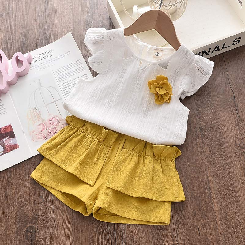 Bear Leader Summer Baby Girls Clothes Suit Toddler Girl Clothes Baby Girl Outfit Embroidered T-shirt Tops Shorts Pants 2Pcs Set
