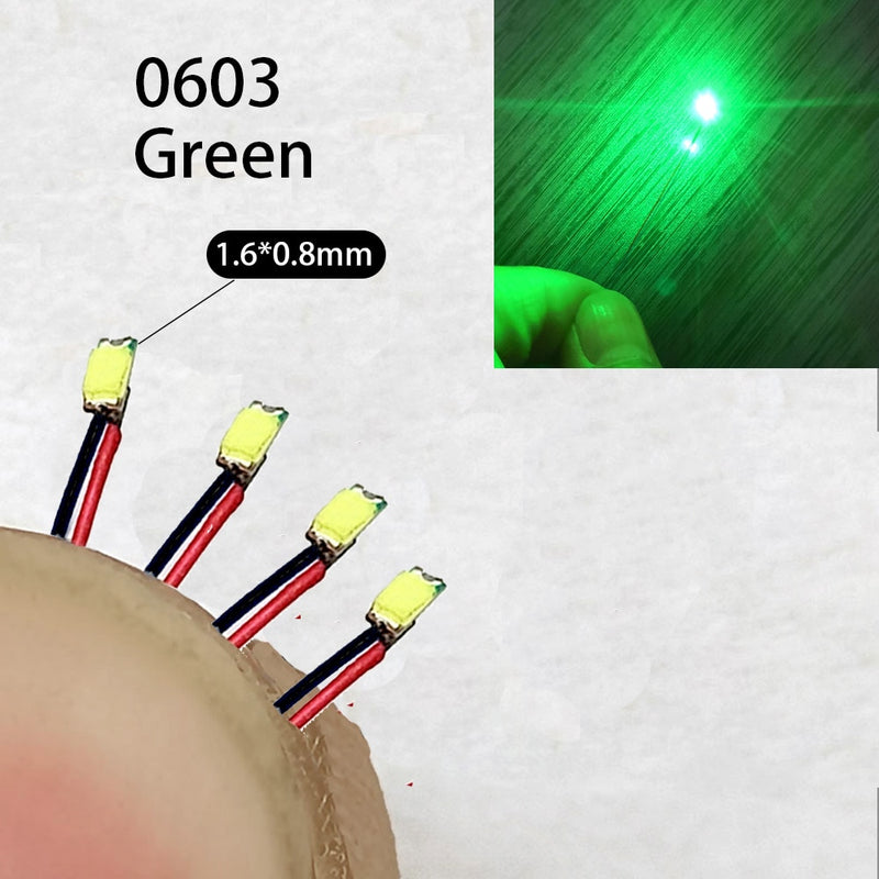 40Pcs/Lot 0402 0603 0805 1206 Led SMD Wire For Model Train HO N OO Scale Red Black Line Pre-soldered Micro Litz Diorama Railway