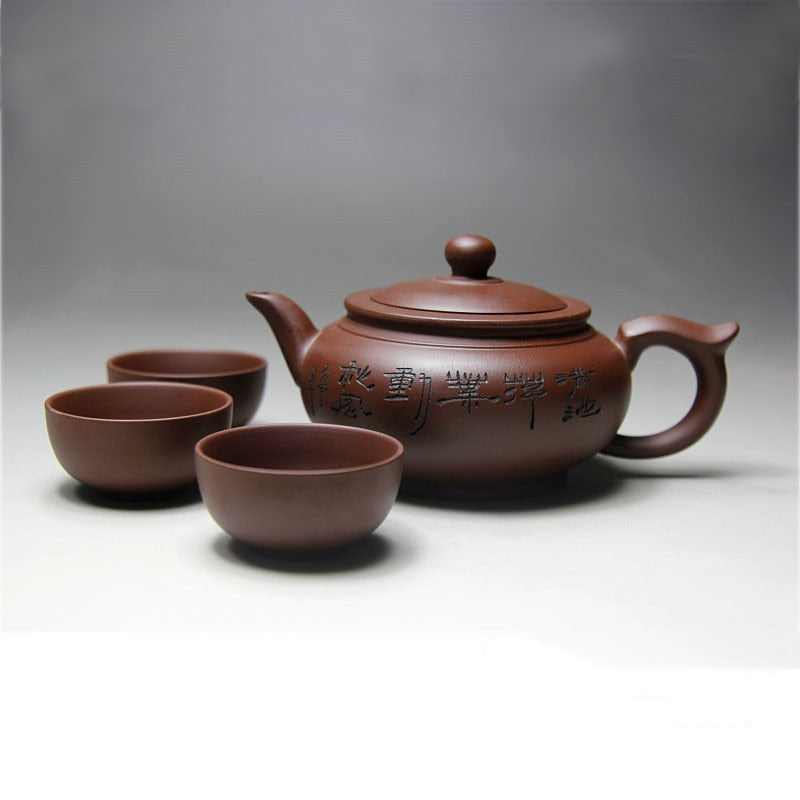 Top Verkauf Kung Fu Tee Set Yixing Teekanne Handgemachte Teekanne Tasse Set 400ml Zisha Keramik Chinesische Teezeremonie Geschenk BONUS 3 CUPS 50ml