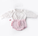 Cute Autumn Winter Infant Baby Girls Bowknot Rompers Clothing Kids Girl Long Sleeve Knit Rompers Clothes