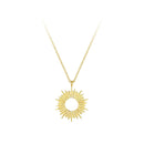 ENFASHION Sunshine Pendant Necklace Stainless Steel Gold Color Hollow Circle Sun Necklaces For Women 2020 Fashion Jewelry P3089